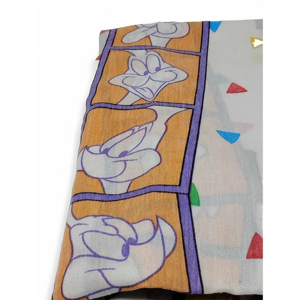 Vintage 90's Looney Tunes Full Bed Sheet Set Fitted Sheet Warner Bros